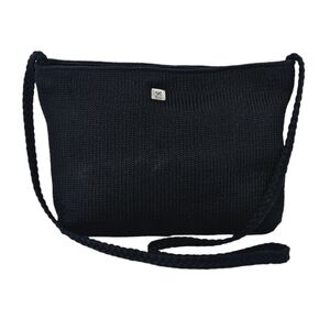 Lina Black Woven Crossbody Bag